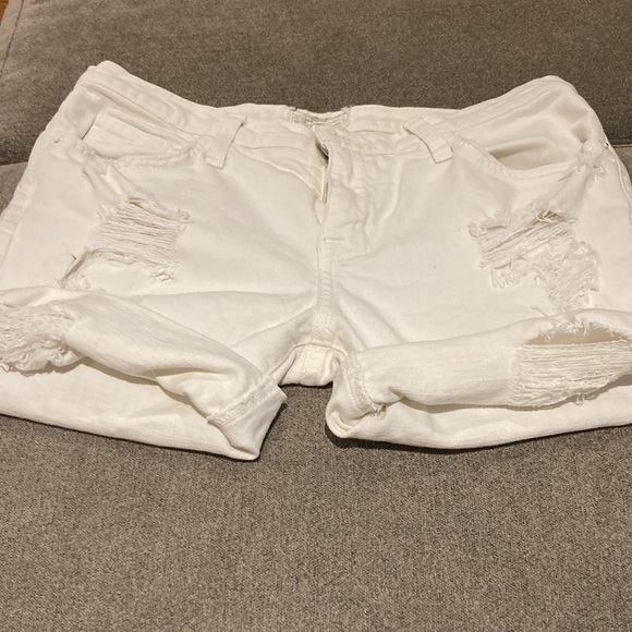 Current Elliott white distressed jean shorts - Picture 2 of 4